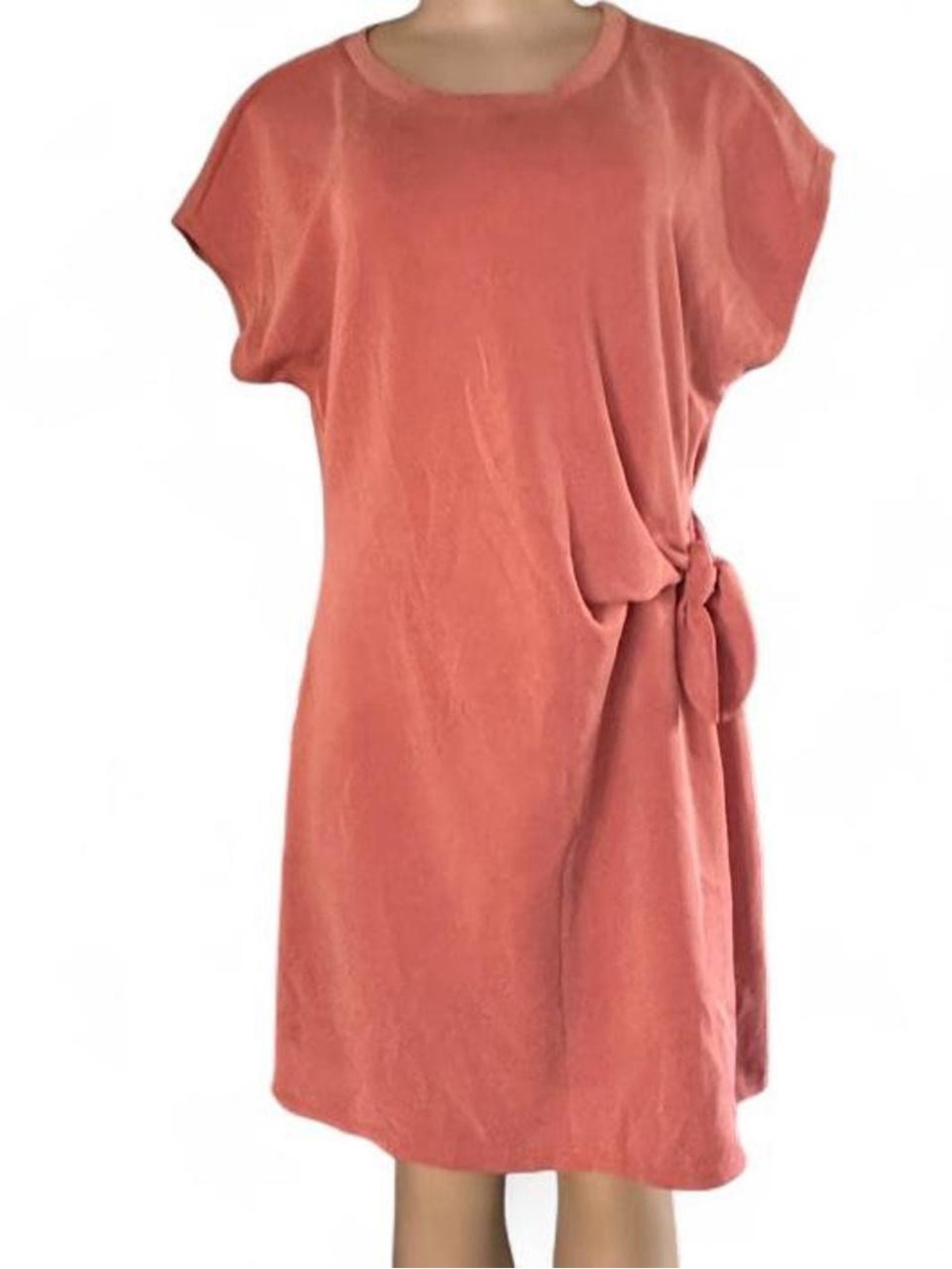 Cable & Gauge Coral Side-Tie Midi Dress